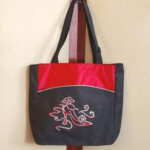Port and Company Custom Shoe Tote Bag Jeweled Embroidered